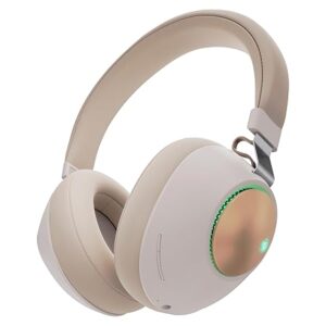 ZEBRONICS Duke Wireless Bluetooth Over Ear Headphone with Upto 60h Backup, Dual Pairing, Gaming Mode, Environmental Noise Cancellation (ENC), LED Lights, Deep Bass, Voice Assistant Support (Beige)