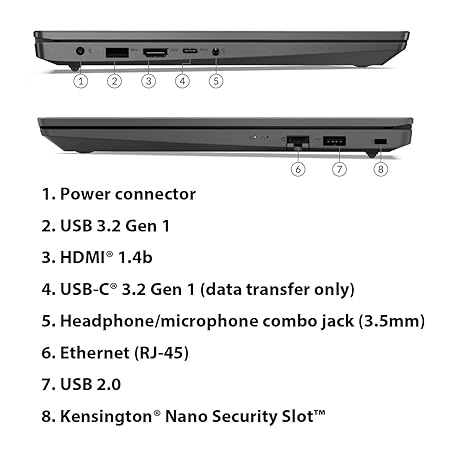 Lenovo V15 Intel Celeron N4500 15.6" (39.62 cm) FHD (1920x1080) Antiglare 250 Nits Thin and Light Laptop (8GB RAM/256GB SSD/Windows 11 Home/Black/1Y Onsite/1.7 kg), 82QYA00MIN - Image 4