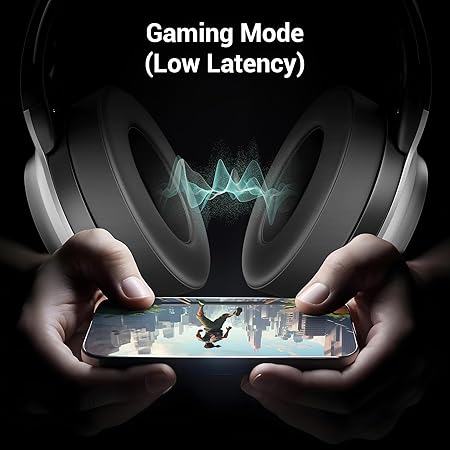 ZEBRONICS Envy 2, Wireless Over Ear Headphone, ENC, Upto 65* Hours Playback, Gaming Mode, Dual Pairing, Bluetooth v5.3, AUX, Call Function, Voice Assistant, Foldable Design, Detachable Mic (Black) - Image 4