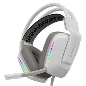 ZEBRONICS Havoc Premium Gaming Headphone with Dolby Atmos Subscription, 50mm Neodymium Drivers, Extra Soft Ear Cushion, Suspension Headband,Braided Cable (White)